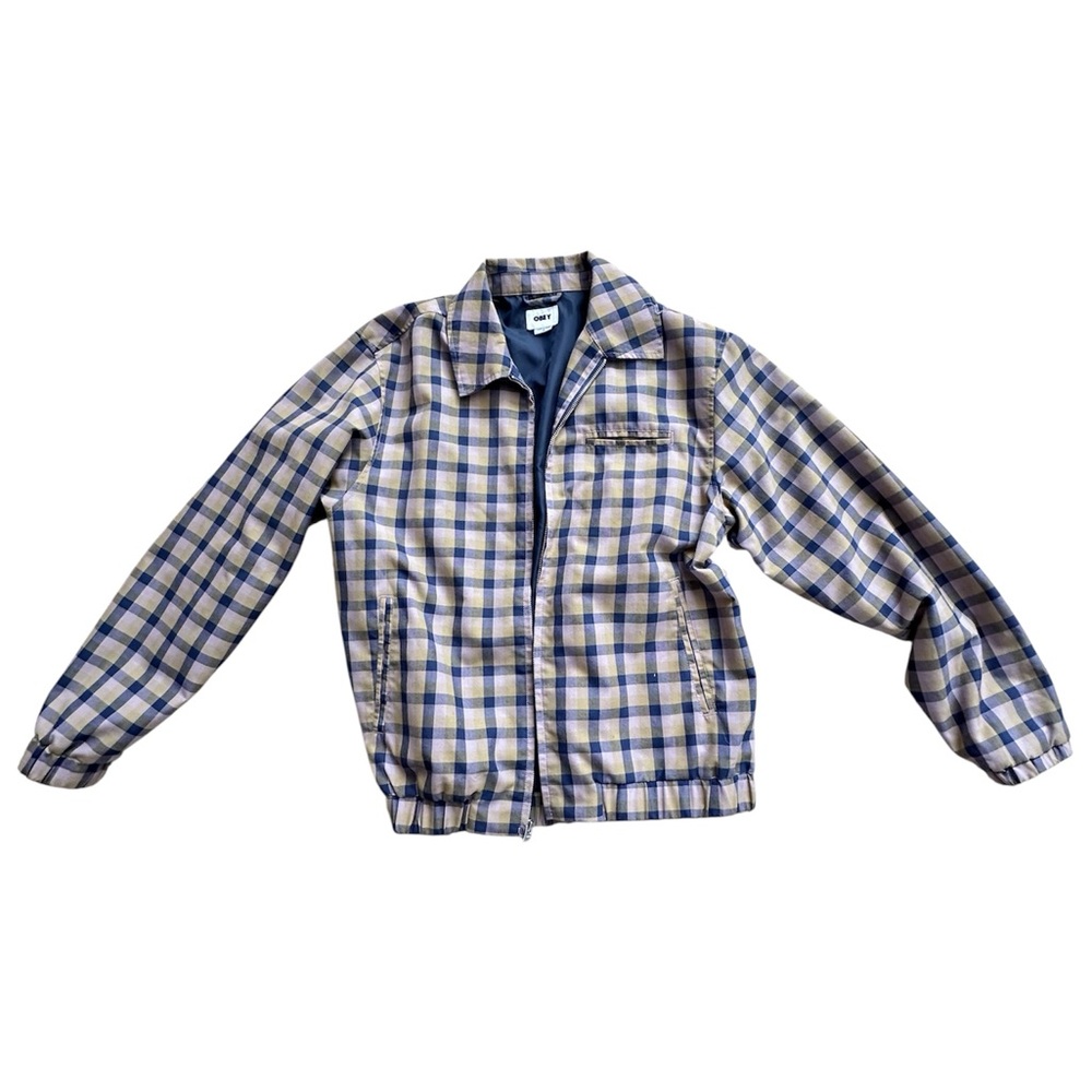 OBEY Plaid Zip Bomber Jacket Size M Unisex Streetwear